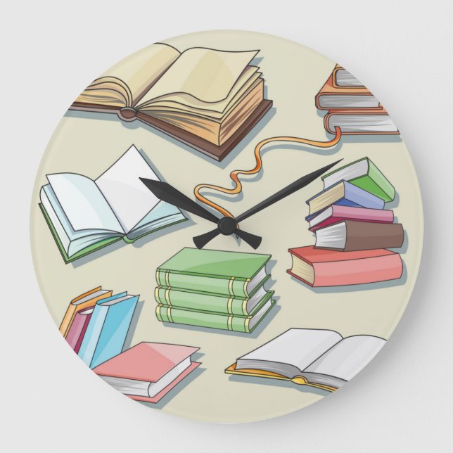 Reloj Redondo Grande Patrón de libro (Anverso)