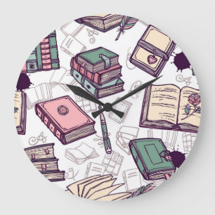 Reloj Redondo Grande Patrón de libro