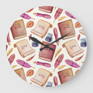 Reloj Redondo Grande Patrón de libro