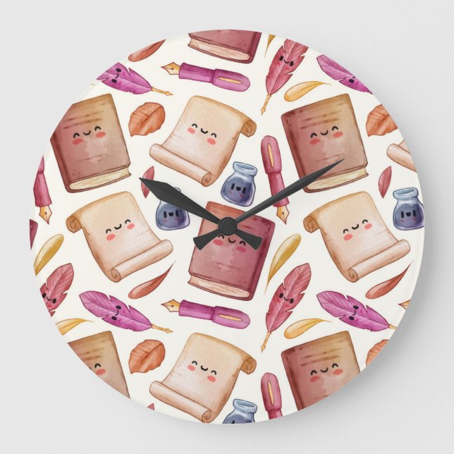 Reloj Redondo Grande Patrón de libro (Anverso)