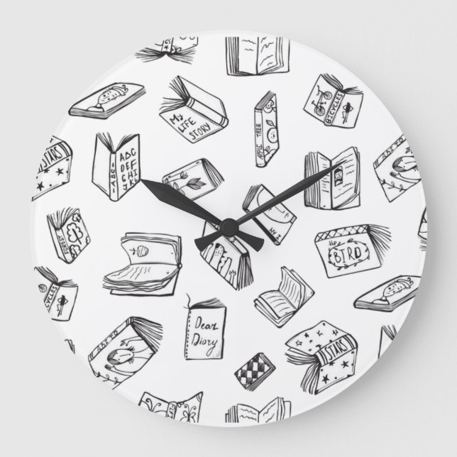 Reloj Redondo Grande Patrón de libro (Anverso)