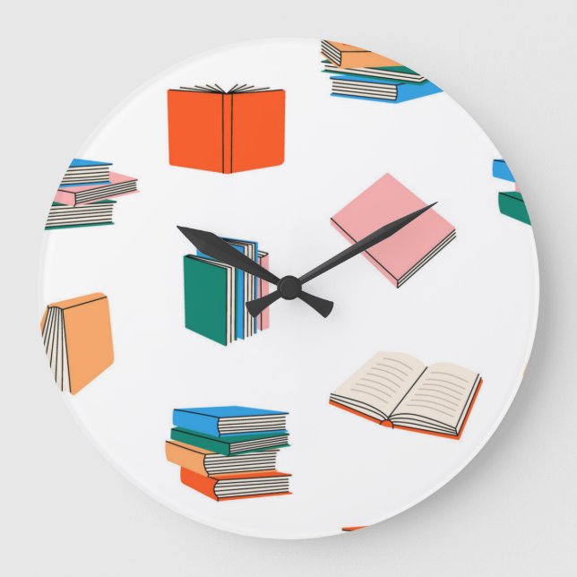Reloj Redondo Grande Patrón de libro (Anverso)