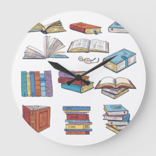 Reloj Redondo Grande Patrón de libro