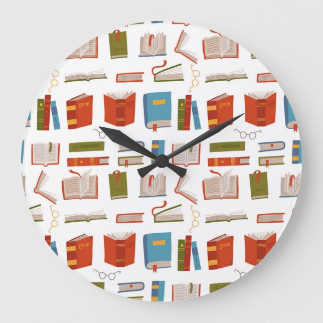 Reloj Redondo Grande Patrón de libro (Anverso)