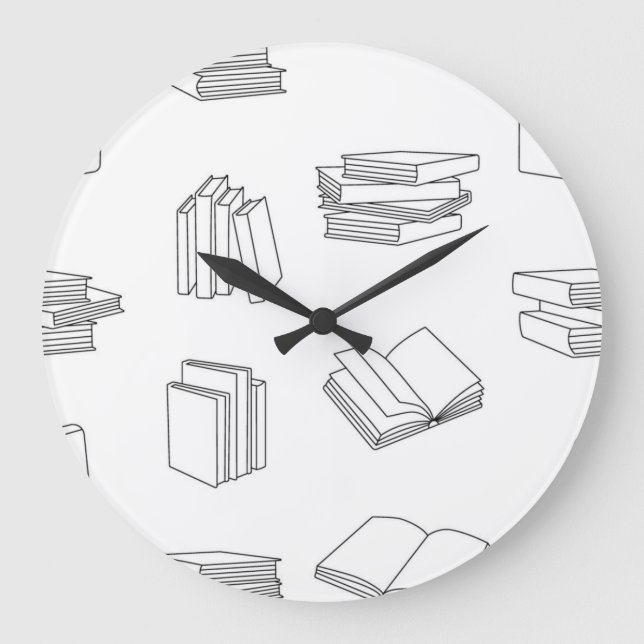 Reloj Redondo Grande Patrón de libro (Anverso)