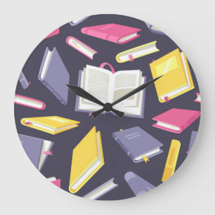 Reloj Redondo Grande Patrón de libro