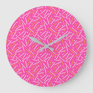 Reloj Redondo Grande Patrón de líneas 1