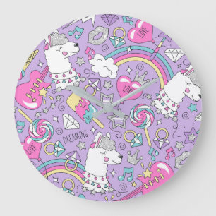 Reloj Redondo Grande Patrón de llama 1