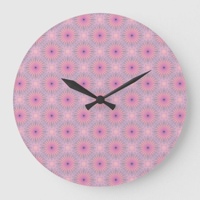 Reloj Redondo Grande Patrón de Mandala (Anverso)