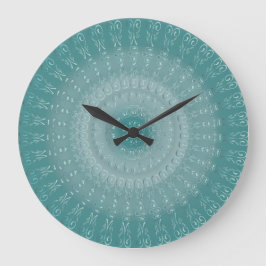 Reloj Redondo Grande Patrón de Mandala azul Tredny