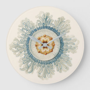 Reloj Redondo Grande Patrón de Mandala coral