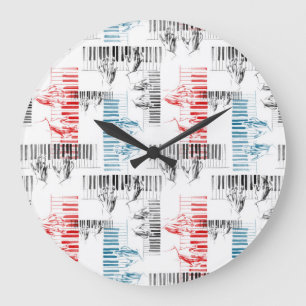 Reloj Redondo Grande Patrón de manos pianistas