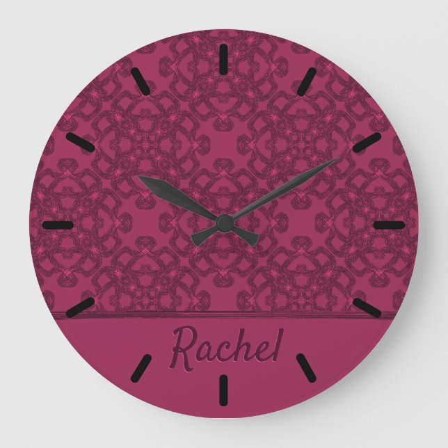 Reloj Redondo Grande Patrón de moras personalizado (Anverso)