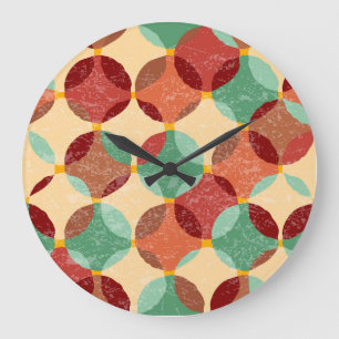 Reloj Redondo Grande Patrón de mosaico circular, ilustracion geométrico