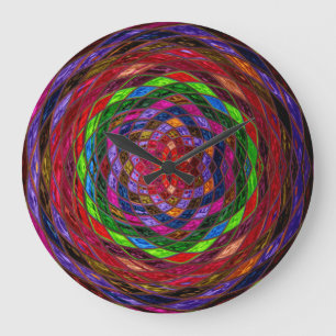 Reloj Redondo Grande Patrón de mosaico de vidrio templado