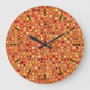 Reloj Redondo Grande Patrón de mosaico texturizado de 'Terracota' nara