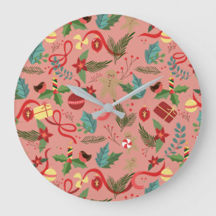 Reloj Redondo Grande Patrón de Navidad 2