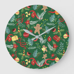 Reloj Redondo Grande Patrón de Navidad 5