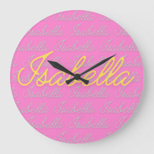 Reloj Redondo Grande Patrón de nombre de firma de Isabella