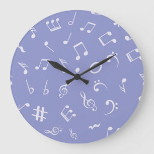 Reloj Redondo Grande Patrón de notas musicales