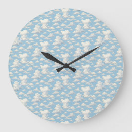 Reloj Redondo Grande Patrón de Nube 