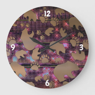 Reloj Redondo Grande Patrón de oso