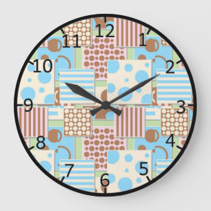 Reloj Redondo Grande Patrón de parches