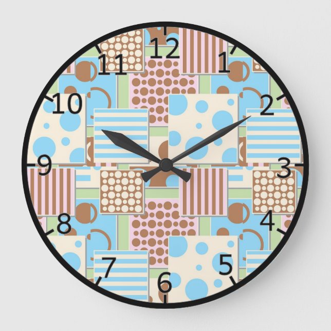 Reloj Redondo Grande Patrón de parches (Anverso)