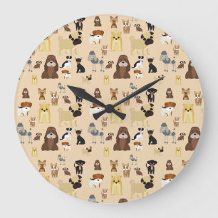 Reloj Redondo Grande patrón de perros