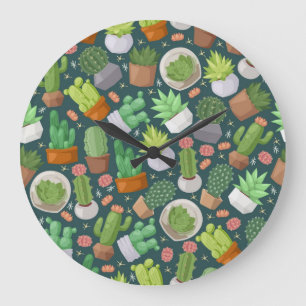 Reloj Redondo Grande Patrón de planta