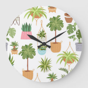Reloj Redondo Grande Patrón de planta