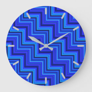 Reloj Redondo Grande Patrón de rayas azules