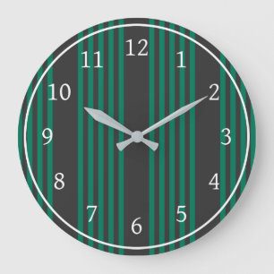 Reloj Redondo Grande Patrón de rayas de fibras de carbón vegetal y vege