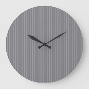 Reloj Redondo Grande Patrón de rayas grises verticales