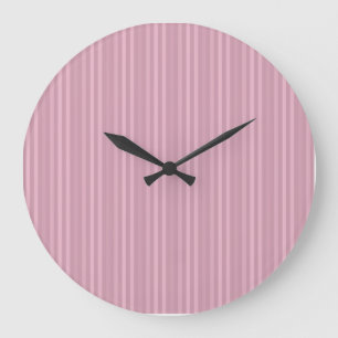 Reloj Redondo Grande Patrón de rayas verticales rosadas de niña linda