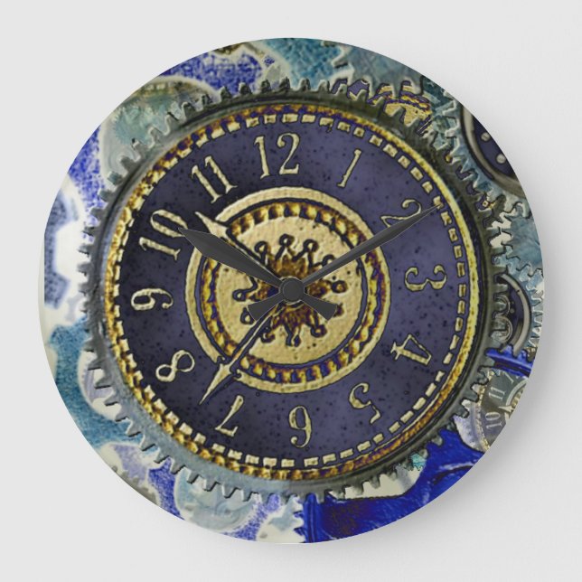 Reloj Redondo Grande Patrón de relojería de vapor (Anverso)