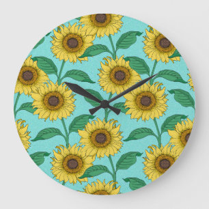 Reloj Redondo Grande Patrón de repetición de la moda del Ilustracion de