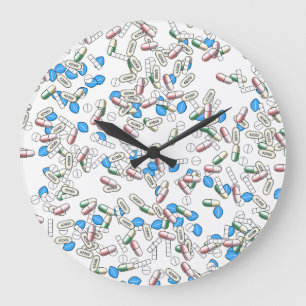Reloj Redondo Grande Patrón de salpicaduras de pastillas