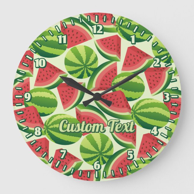 Reloj Redondo Grande Patrón de sandía (Anverso)