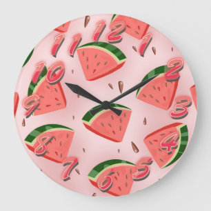 Reloj Redondo Grande Patrón de Sandía