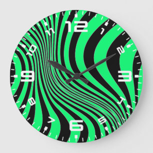 Reloj Redondo Grande Patrón de textura de impresión de piel de cebra