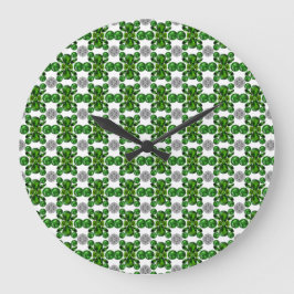 Reloj Redondo Grande Patrón de tortuga verde