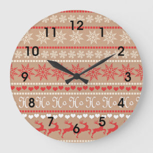 Reloj Redondo Grande Patrón de vacaciones de navidades