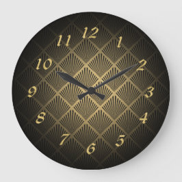 Reloj Redondo Grande Patrón de ventilador Art Deco