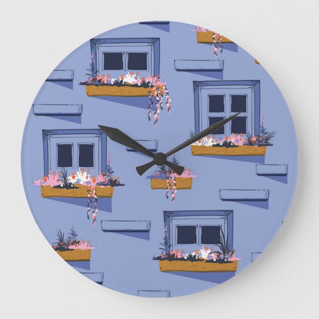 Reloj Redondo Grande Patrón de verano de Guay Wall Windows (Anverso)