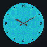 Reloj Redondo Grande Patrón de vidrio escarpado azul turquesa Resumen A<br><div class="desc">Reloj de pared redonda, decoración de arte en la pared y decoración de mobiliario casero accesorio con patrón de vidrio escarchado azul turquesa Resumen personalizado de arte impreso en orden con imágenes de diseño de obras de arte originales de The Fabric Seal print on demand shop en Zazzle #ZazzleMade https://www.zazzle.com/store/thefabricseal...</div>