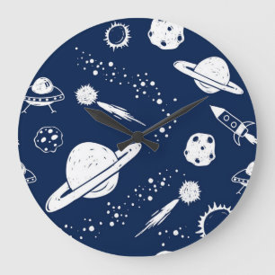 Reloj Redondo Grande Patrón espacial