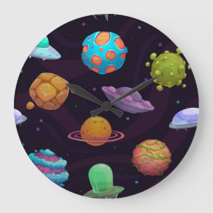 Reloj Redondo Grande Patrón espacial