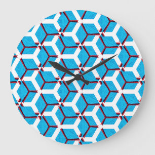 Reloj Redondo Grande Patrón étnico hecho a mano, textura.