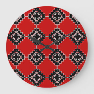 Reloj Redondo Grande Patrón étnico nativo